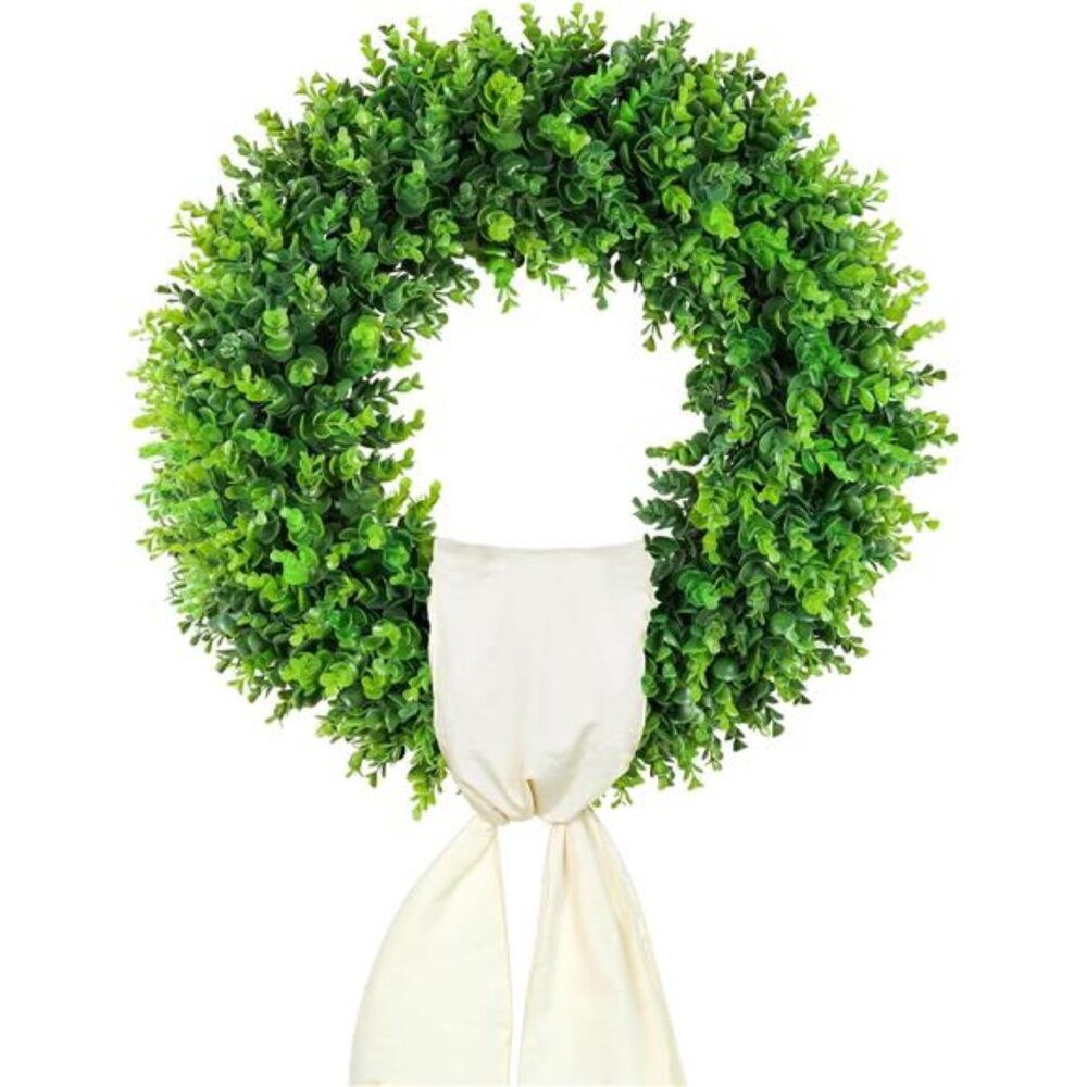 Boxwood Wreaths Front Door Artificial Spring Wreath, Green, 20''